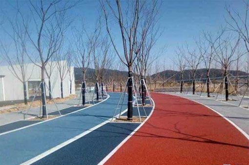 哈爾濱彩色陶瓷顆粒，彩色防滑路面 步道施工